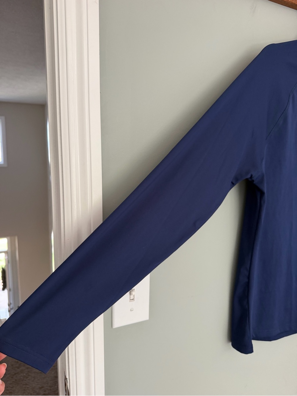 Fair Harbor Anchor Sun Protection 50 Navy Blue Swim Rash Guard Long Sleeve Shirt - Picture 4 of 17